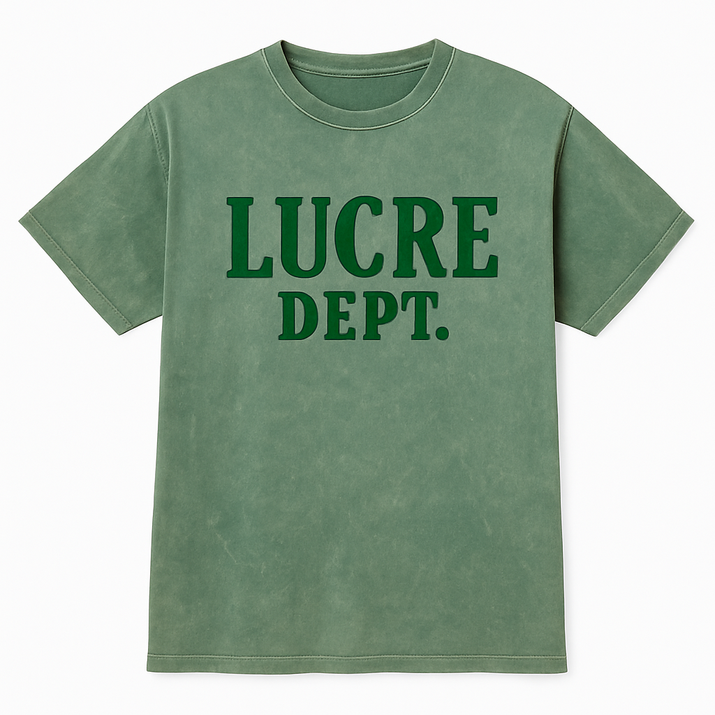 Lucre Dept. Green Washed Tee